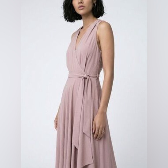 Calvin Klein Dresses & Skirts - Calvin Klein Gauze jumpsuit Sleeveless Wrap Midi Dress in Dusty Rose